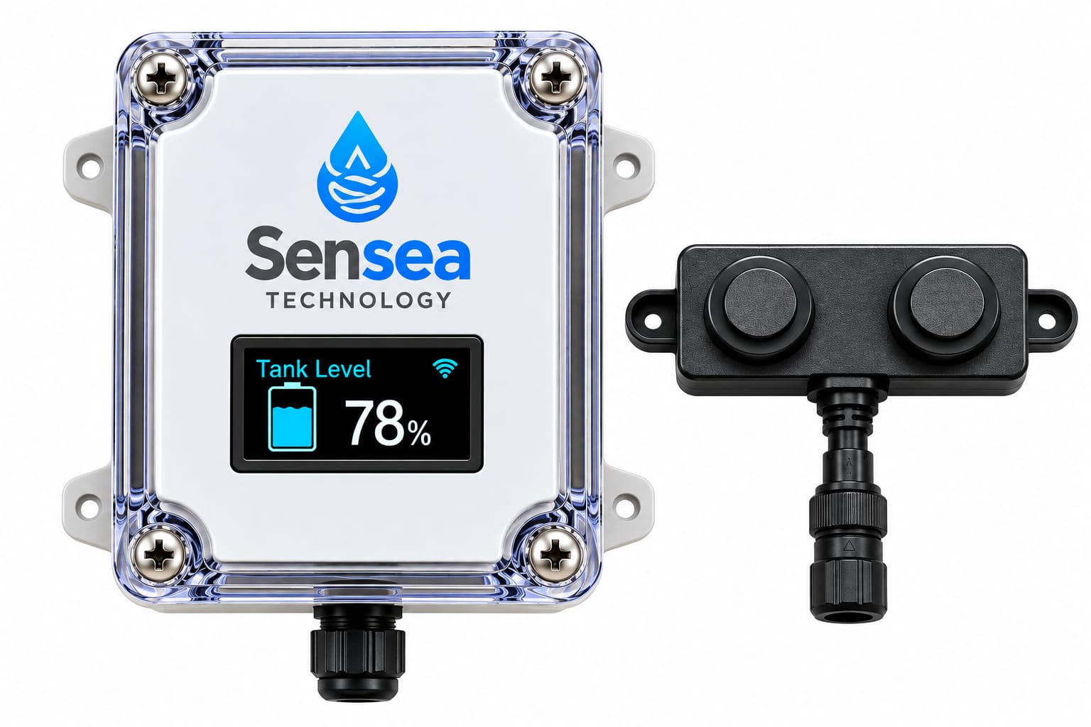 Sensea water level monitor with live tank level display and ultrasonic sensor